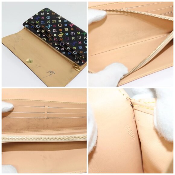 LOUIS VUITTON Multicolor Portefeiulle Sarah Long Wallet Black M60668 Auth 142359 - Picture 15 of 16